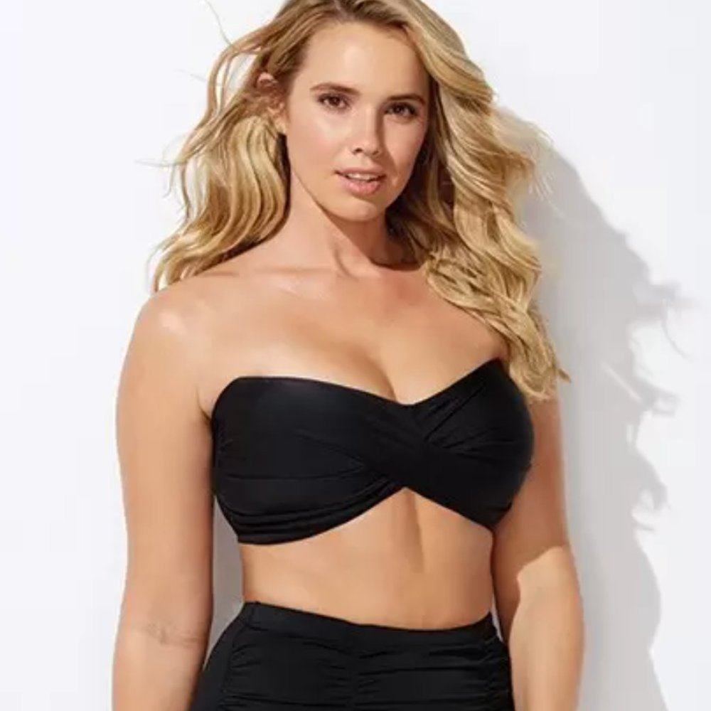 VALENTINE BLACK BANDEAU BIKINI TOP